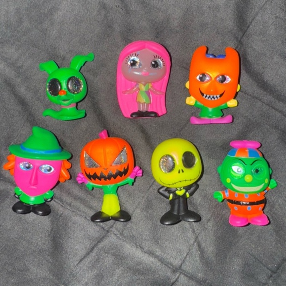 Nightmare Before Christmas Set of 7 Blacklight Disney Just Play Doorables
